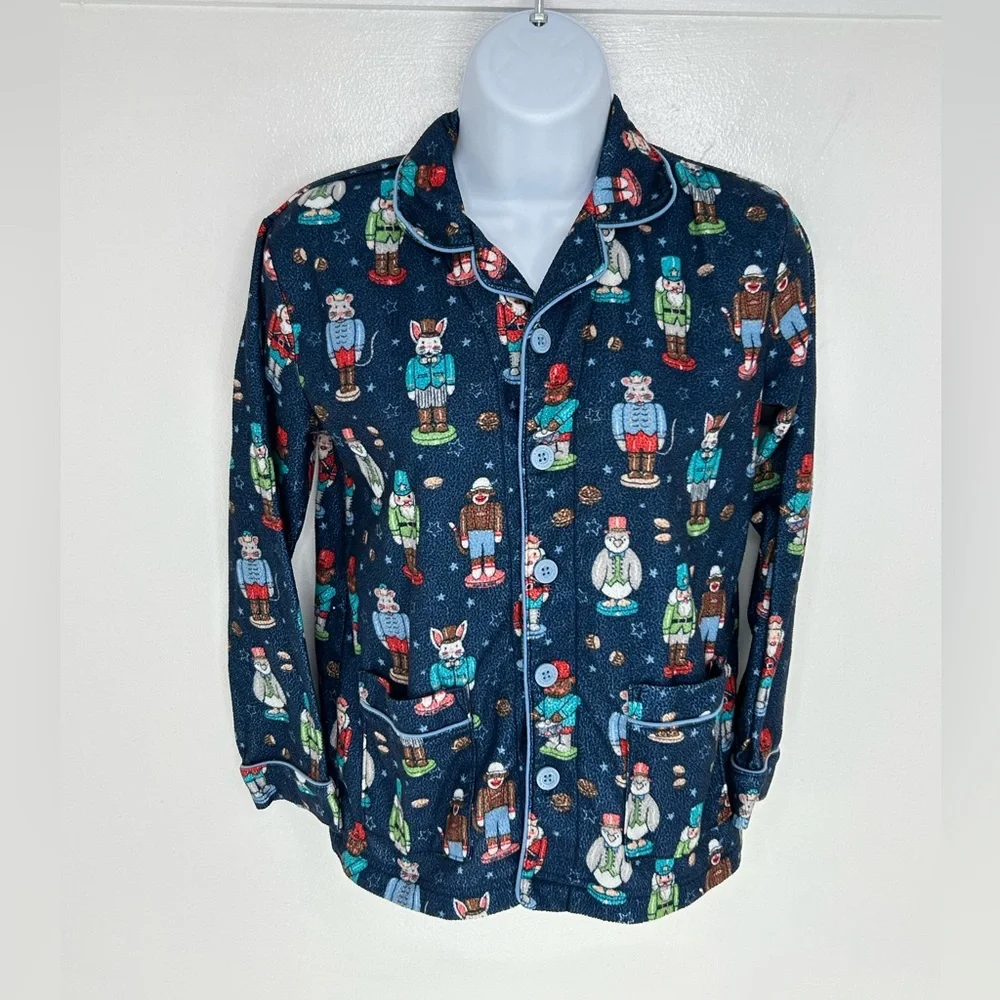 Nick & Nora Kids Pajama‎ Set Holiday Nutcracker Button Top & Pants Size 10 FR